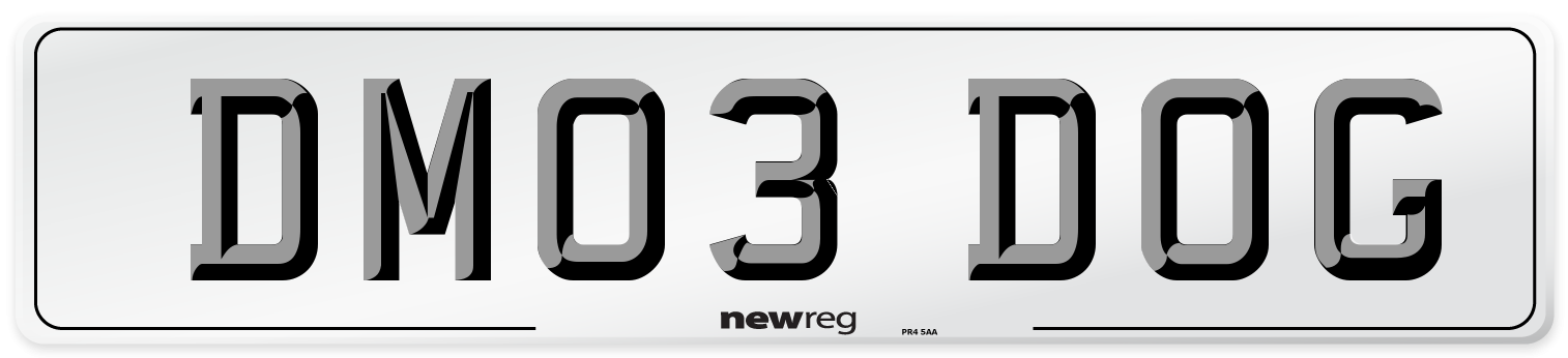 DM03 DOG Number Plate from New Reg